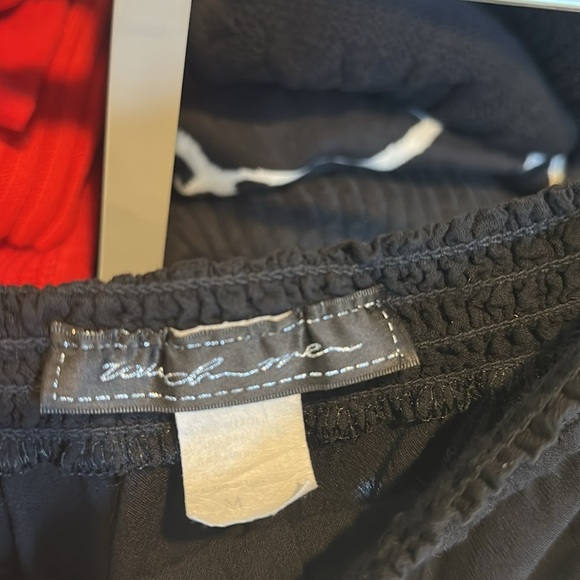 Vintage Touch Me black strapless elastic waistband 2 pocket jumpsuit size M - Picture 2 of 3